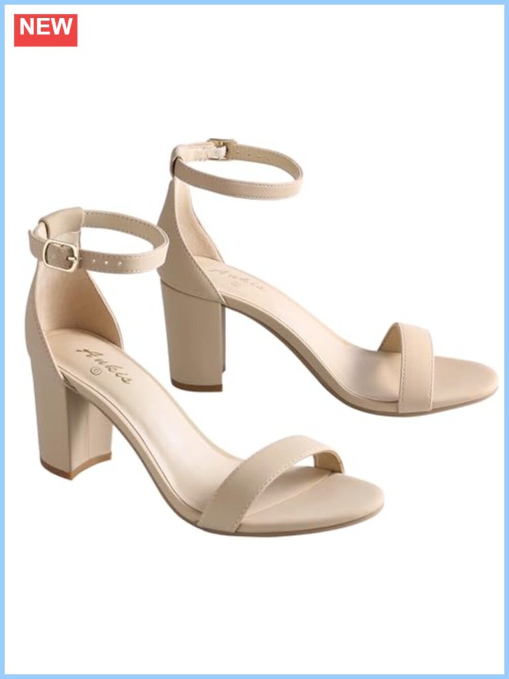 Chunky Heel Open Toe Ankle Strap Sandals 2.75 Inch